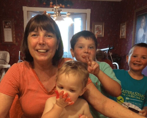mom and children
