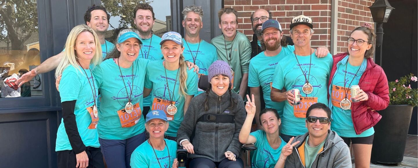 A photo of Rachael Short and her community at a fundraising event for Help Hope Live.