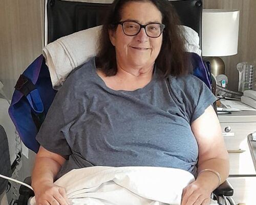 jena in her hospital bed
