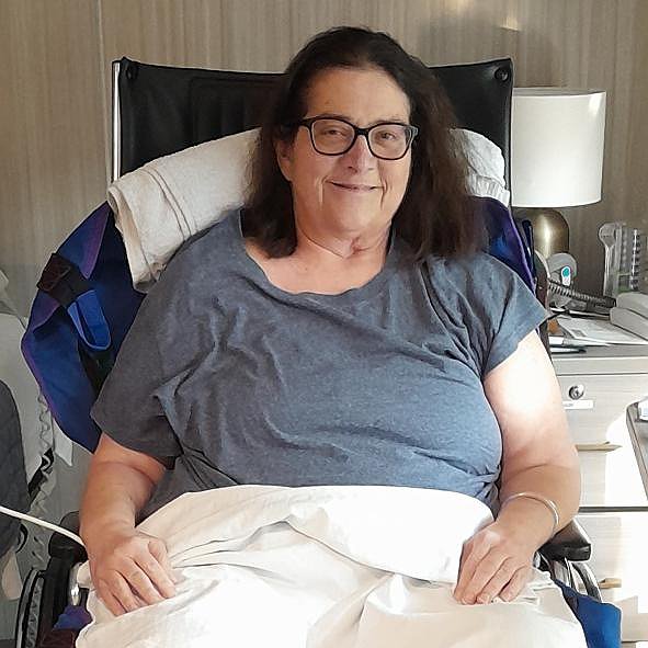 jena in her hospital bed