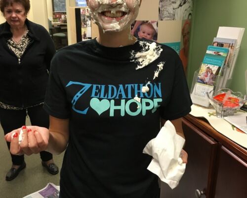 pie on her face