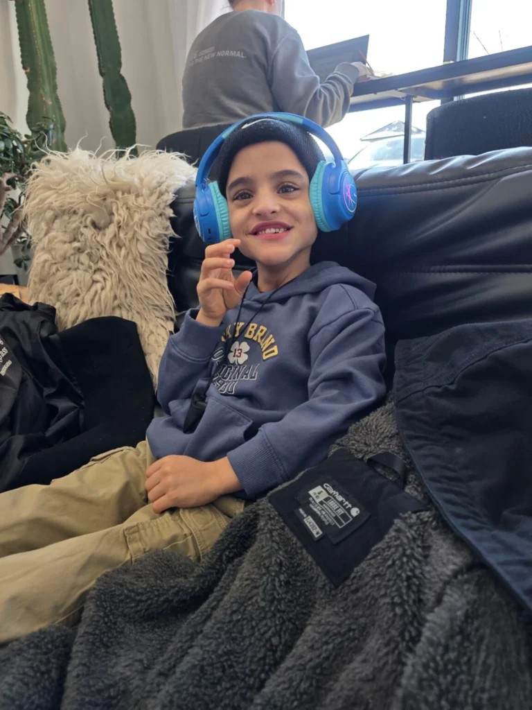 Angelo with headphones