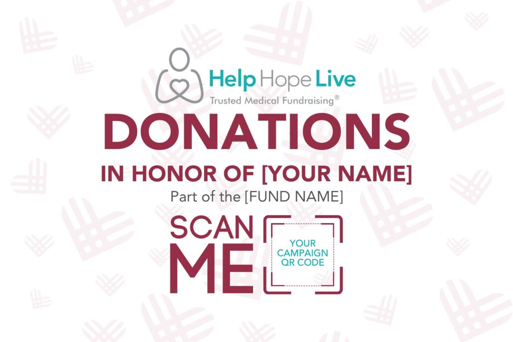 Sample business cards with QR code from Help Hope Live to promote GivingTuesday on December 1, 2026.