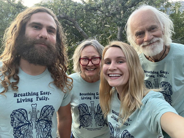 Ledbetter family wearing Breathing Easy shirts