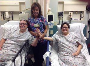 Liz Casperite with her living kidney donor