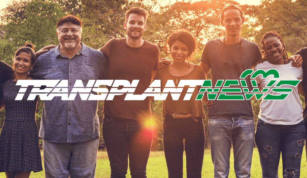 Transplant News logo over a picture of five diverse adults.