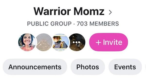 Warrior Momz Facebook Group Image