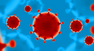 Illustration of COVID virus.