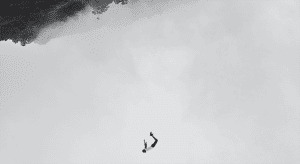 A stock someone falling from the sky