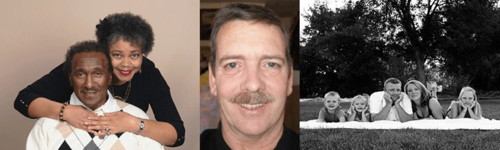 three photos of transplant patients