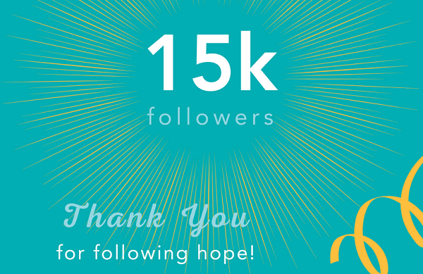 15K Followers, thank you for following Help Hope Live!