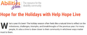 Hope for the holidays with Help Hope Live