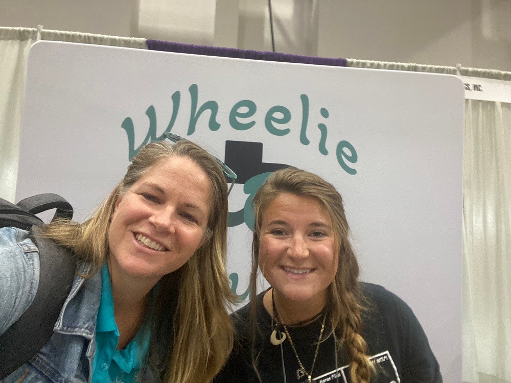 Sonny with Alea Chelgren of Wheelie Cool Stuff and Frog Legs INC at Abilities Expo Houston 2024.