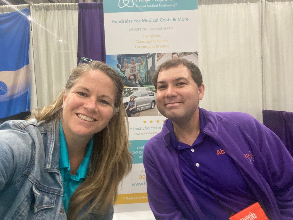 Sonny at Abilities Expo Houston 2024 with ASL interpreter Jeremy Aston.