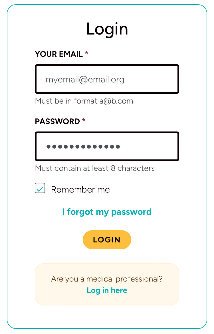 Login page at clients.helphopelive.org with email, password, and login button.