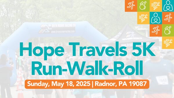 Hope Travels 5K Run-Walk Roll Sunday May 18 2026 Radnor PA 19087