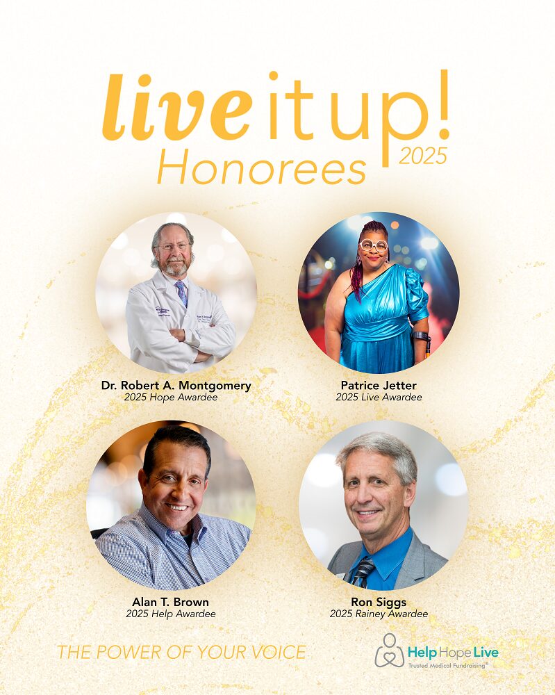 2025 Live It Up! honorees: Dr. Robert A Montgomery, Patrice Jetter, Alan T Brown, and Ron Siggs.