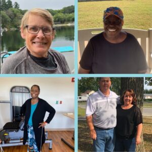 April 2025 Help Hope Live clients who received transplants: Tina Fiedler, Juanita L Marion Leocal, Kimberly Morgan, and Richie Wayne Booth with his wife.