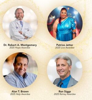 2025 Live It Up! honorees: Dr. Robert A Montgomery, Patrice Jetter, Alan T Brown, and Ron Siggs.
