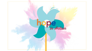 Hope in Action banner includes a pinwheel design.