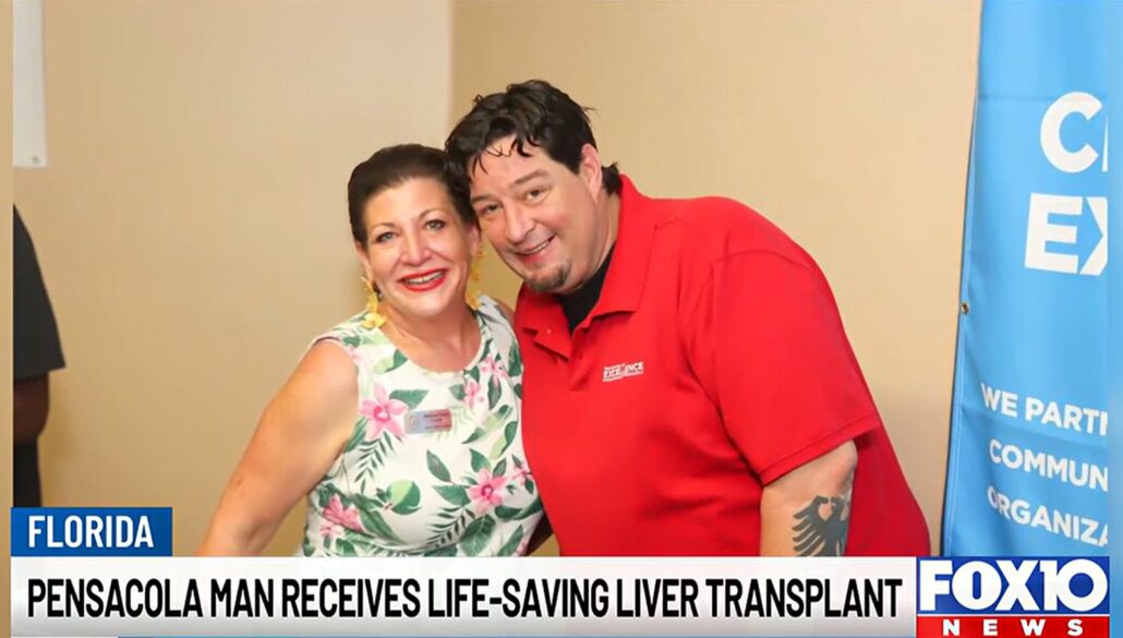 Matthew Pusch and Melissa Pusch at a community event prior to his 2026 transplant.