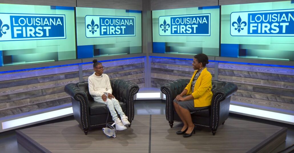 Roddneicka Joseph is interviewed live on Louisiana First news with reporter Ashley Renee.