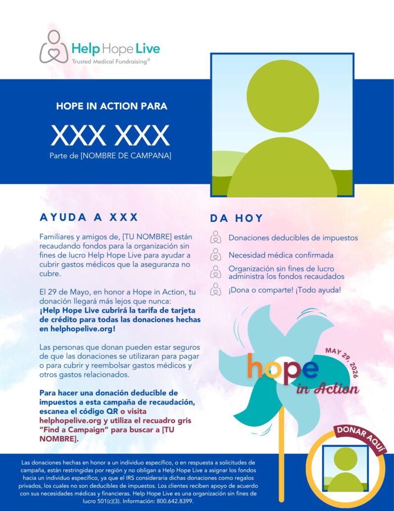Help Hope Live: Te brindaremos materiales personalizados para ayudarte a promocionar Hope in Action