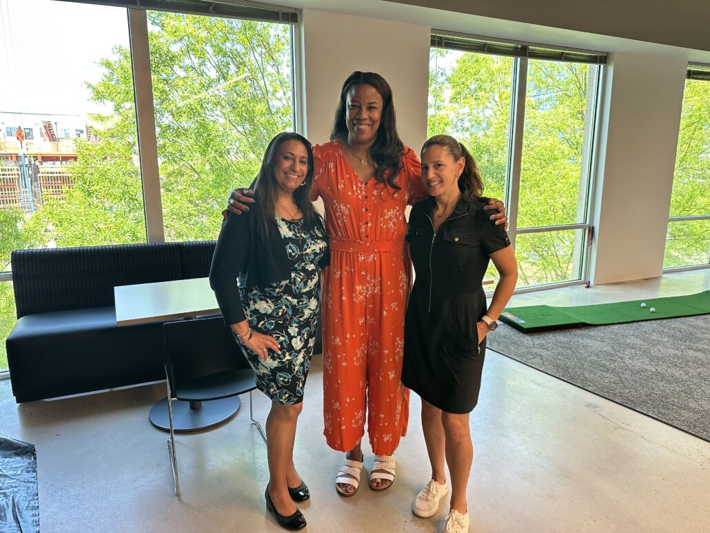 Kaushika Kansara with Nicole Henry and Kelly L Green from Help Hope Live at Chatham Financial for Bags of Hope in 2026.