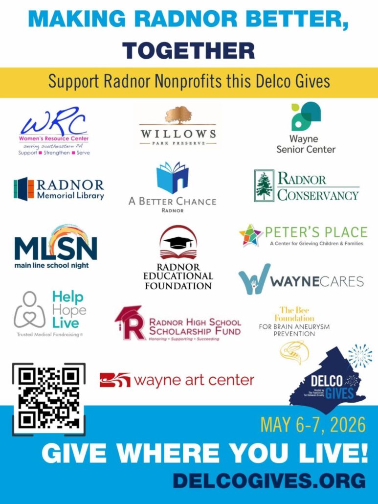 Logos of Radnor PA based nonprofits participating in Delco Gives 2026. See the list at delcogives.org