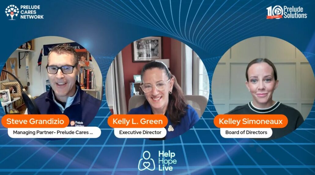 Steve Grandizio of Prelude Cares Network with Kelly L Green and Kelley Simoneaux for a podcast appearance.