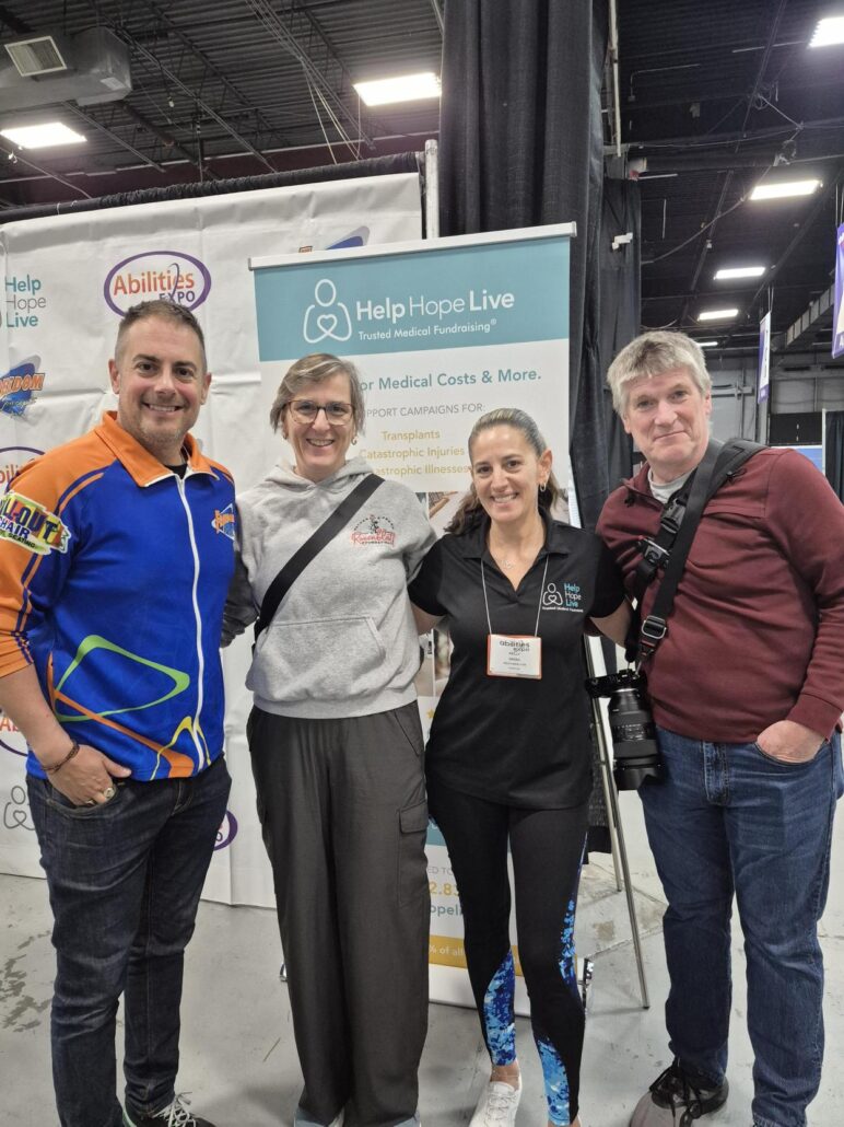 Kelly L Green from Help Hope Live with James Wall from Freedom Concepts and Denise Davis from the Rosenblatt Foundation with her husband, Don at Abilities Expo 2026.