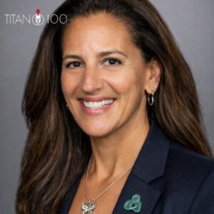 Headshot of Help Hope Live Executive Director Kelly L Green and Titan 100 logo for 2026.