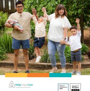 Cover of Help Hope Live Impact Report for fiscal year 2025 with family photo.