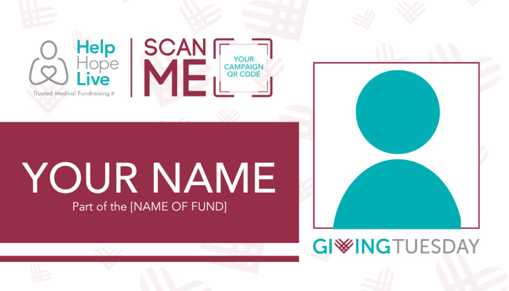 Sample business cards from Help Hope Live to promote GivingTuesday on December 1, 2026.