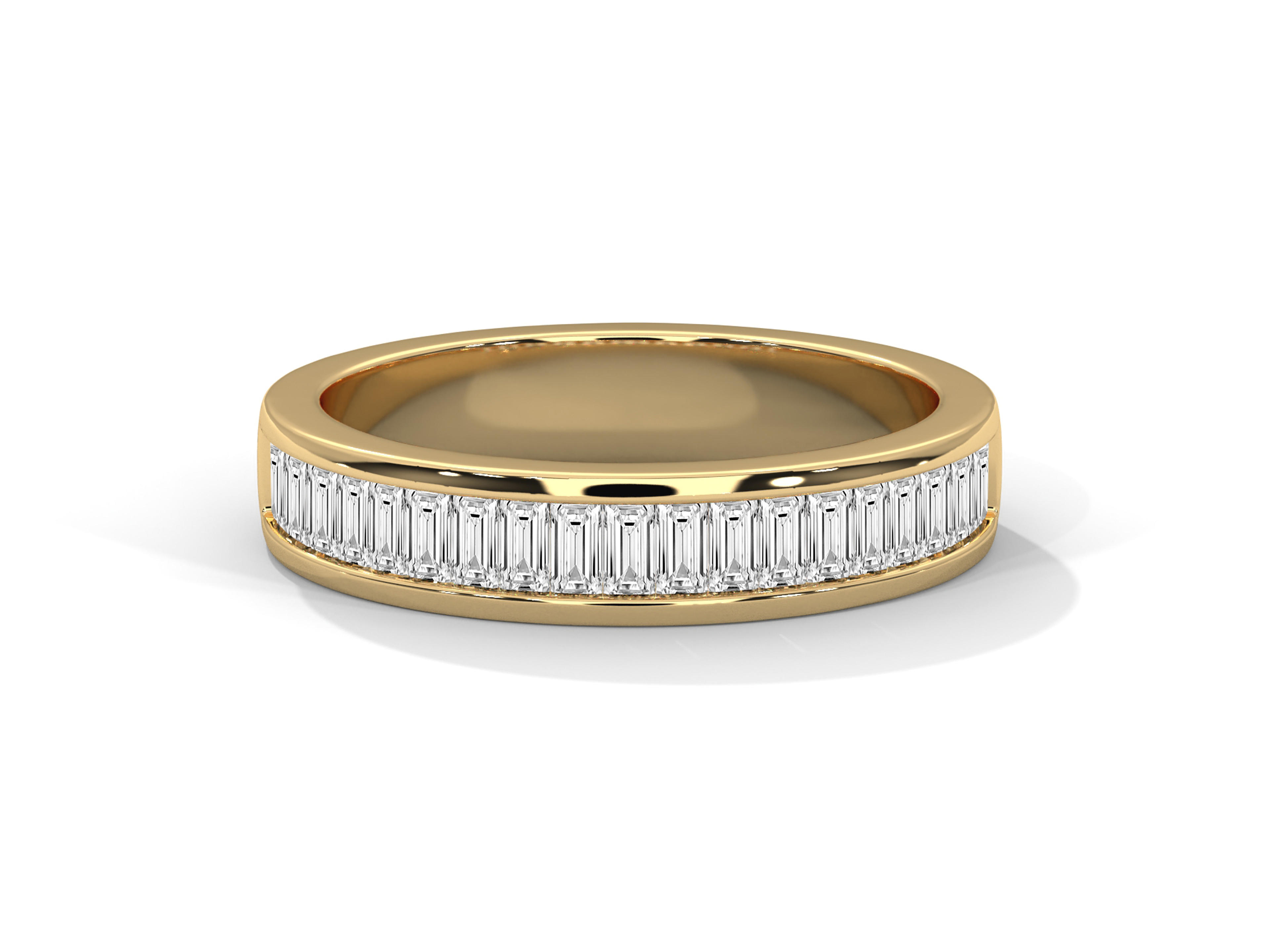 Channel-Set Baguette Diamond Half Eternity Band 14K Yellow with VVS/VS lifestyle view