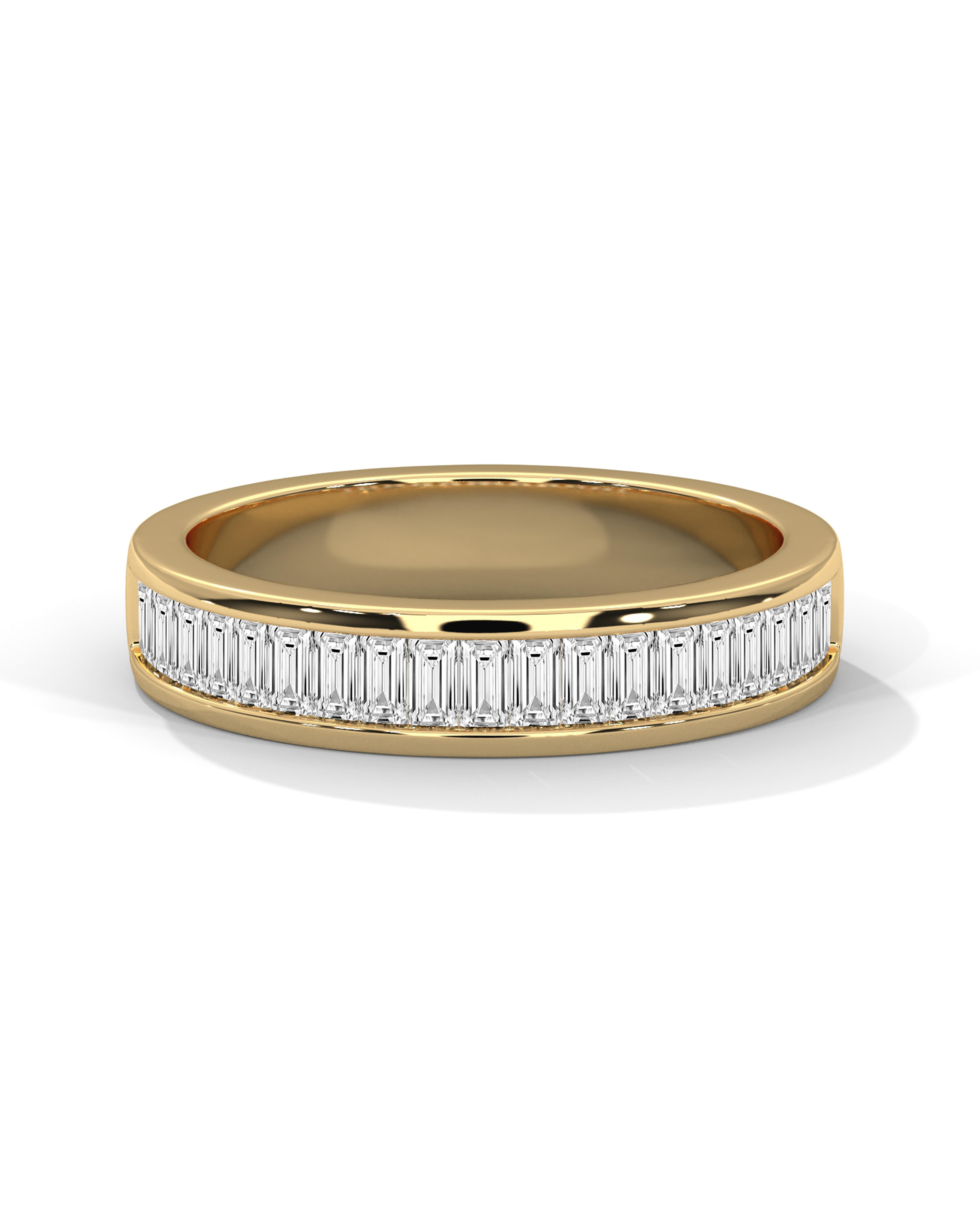 Channel-Set Baguette Diamond Half Eternity Band 14K Yellow with VVS/VS — view 1