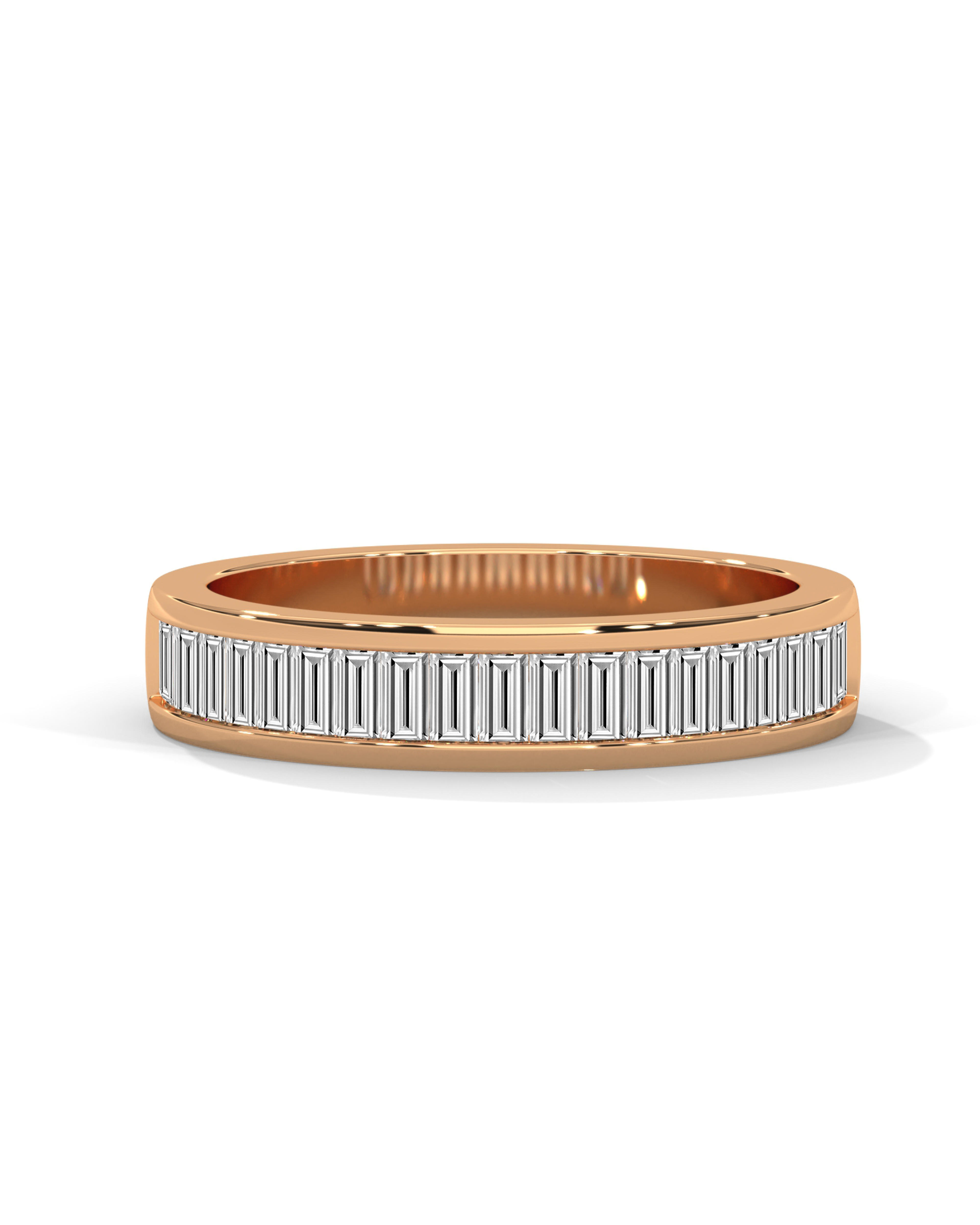Channel-Set Baguette Diamond Band 14K Rose with VVS/VS — view 1