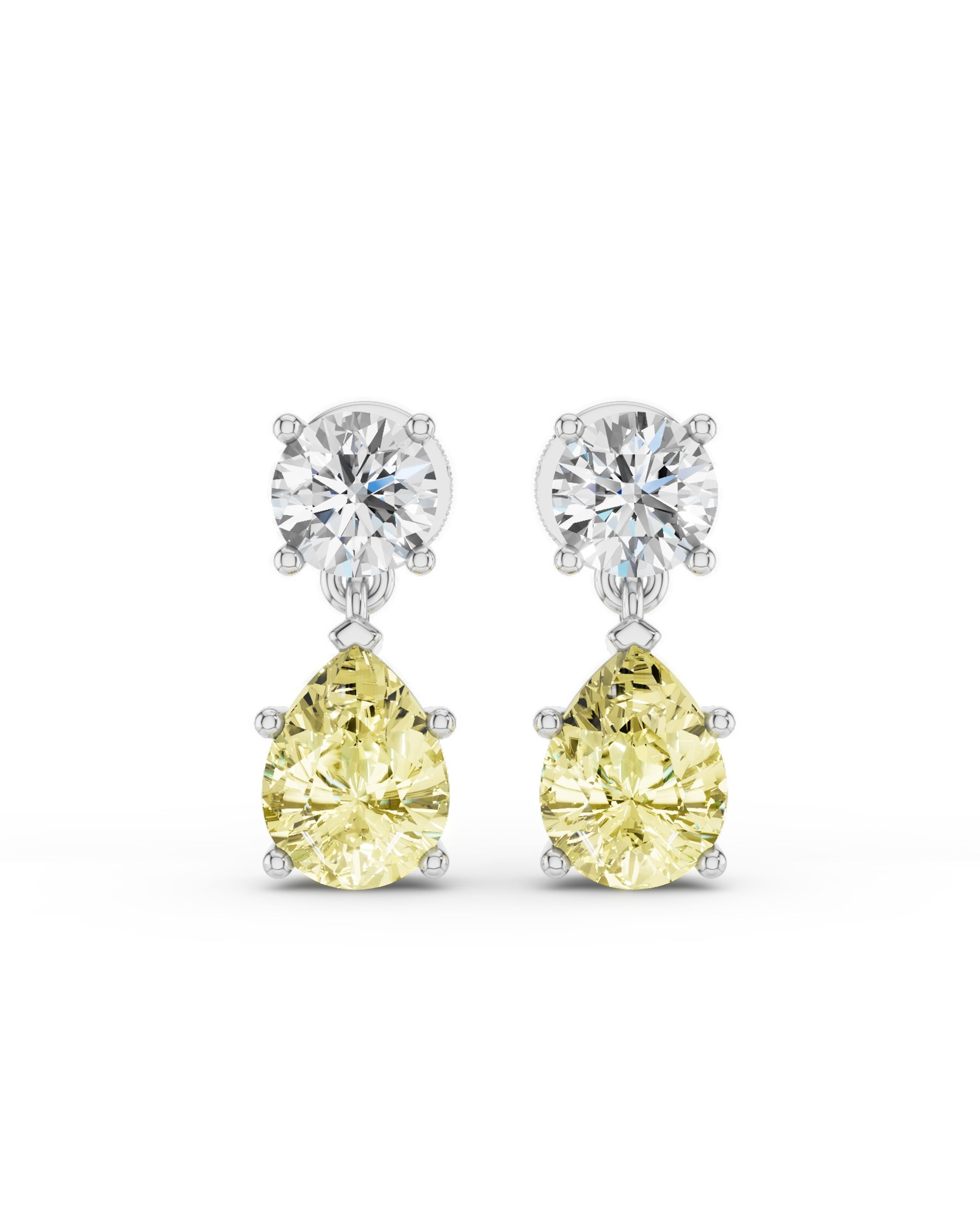 Earrings 925 White with VVS/VS — view 1