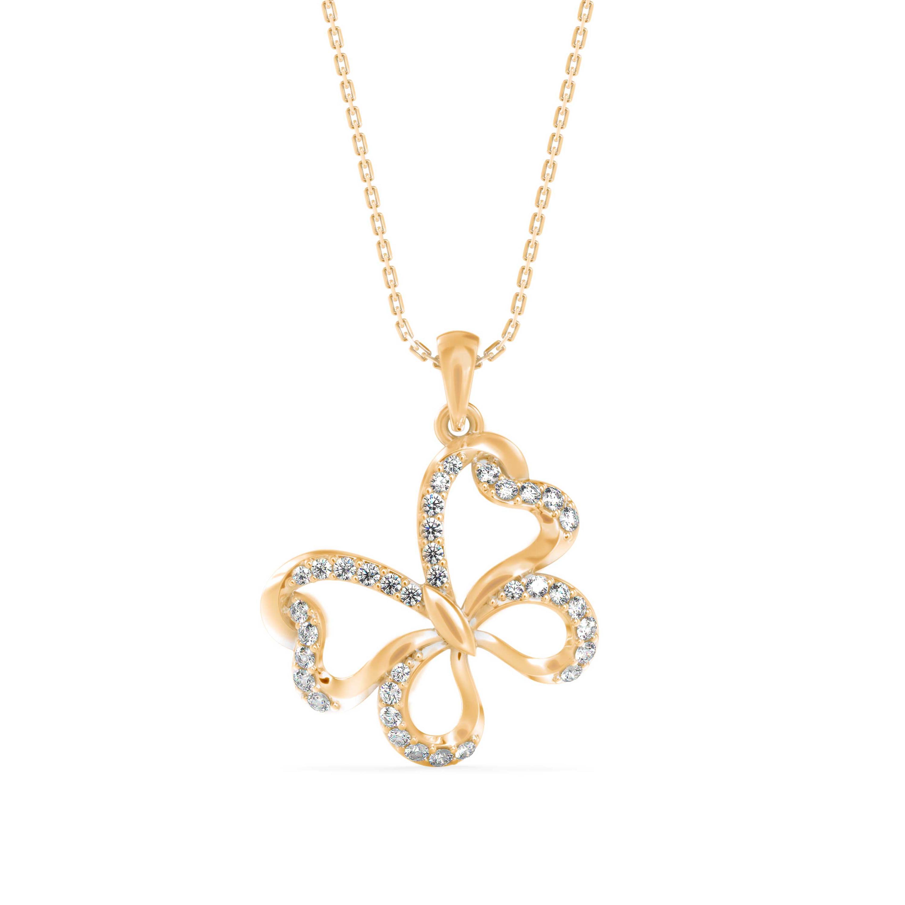 The Metamorphosis 0.35ct Lab-Grown Diamond Butterfly Pendant 18K Yellow with VVS/VS - 4