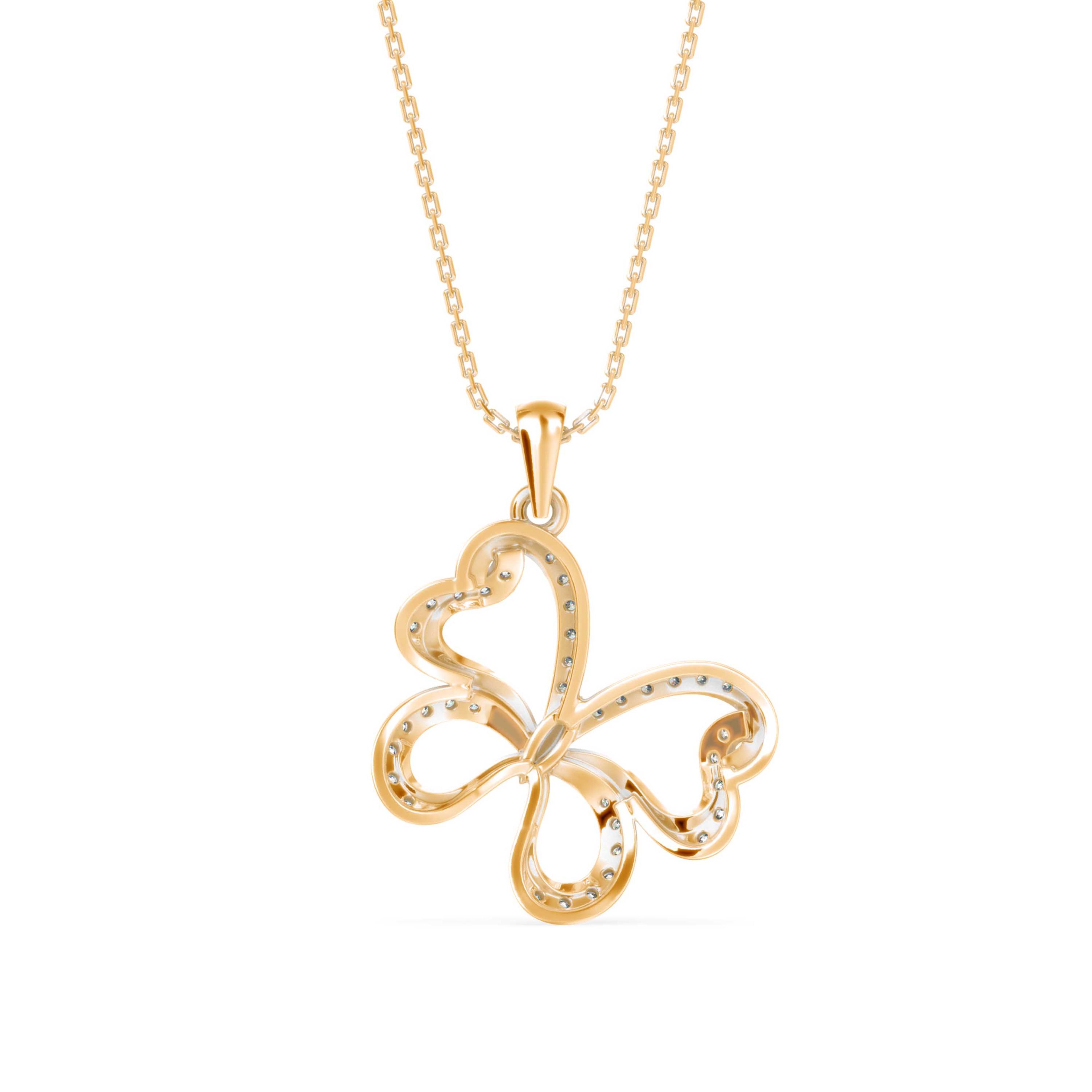 The Metamorphosis 0.35ct Lab-Grown Diamond Butterfly Pendant 18K Yellow with VVS/VS - 5