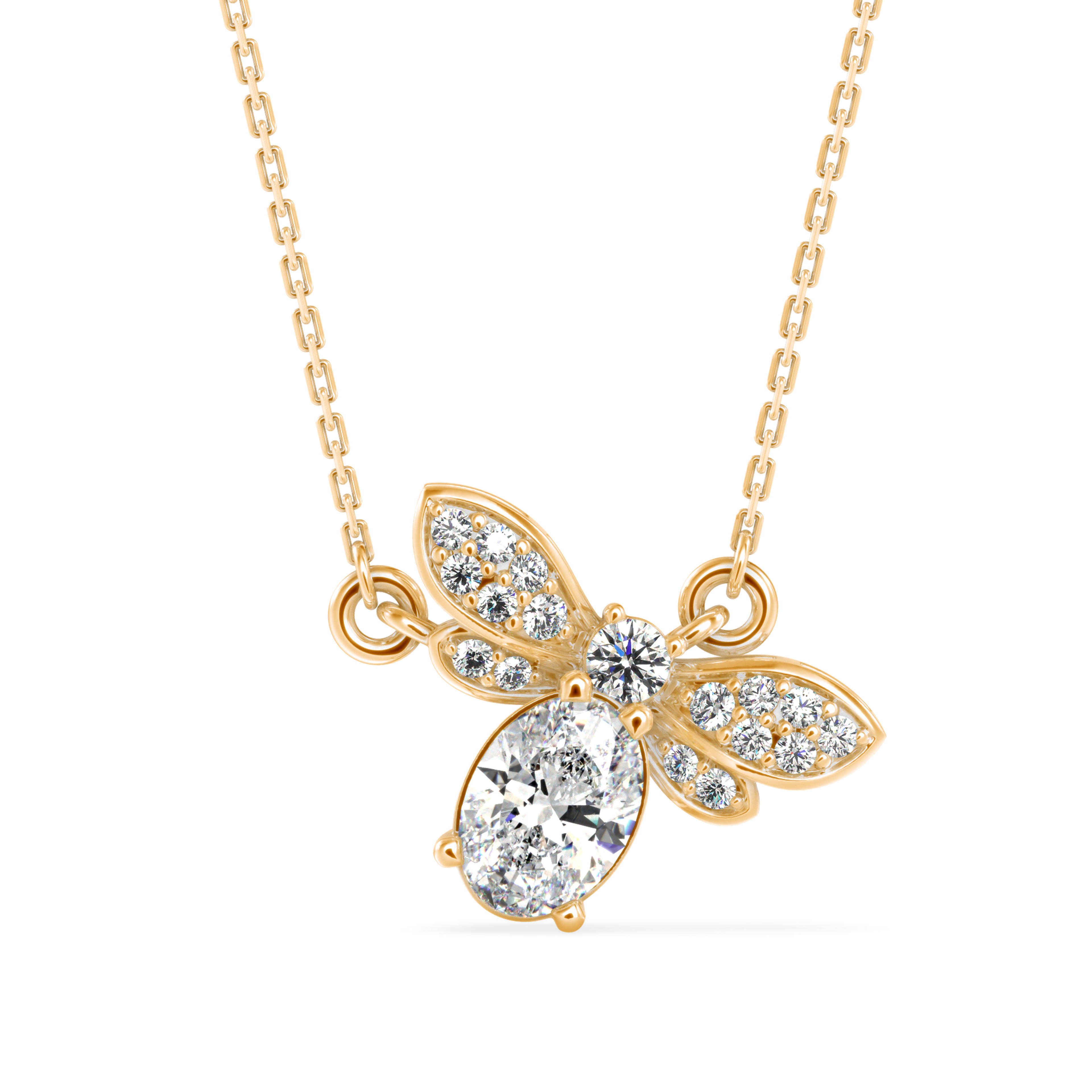 The Queen Bee 0.85ct Lab-Grown Diamond Pendant Necklace 18K Yellow with VVS/VS - 5