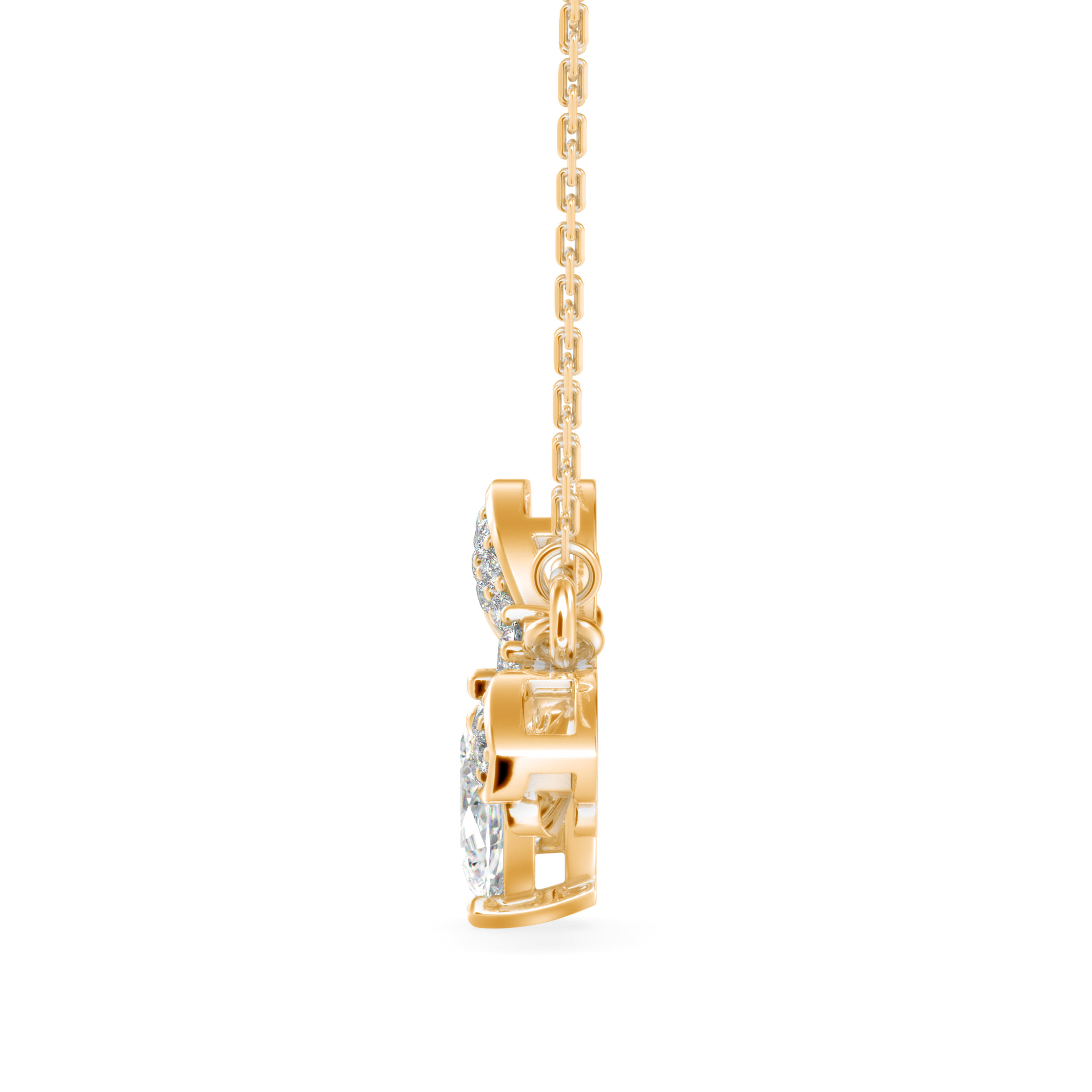The Queen Bee 0.85ct Lab-Grown Diamond Pendant Necklace 18K Yellow with VVS/VS - 3