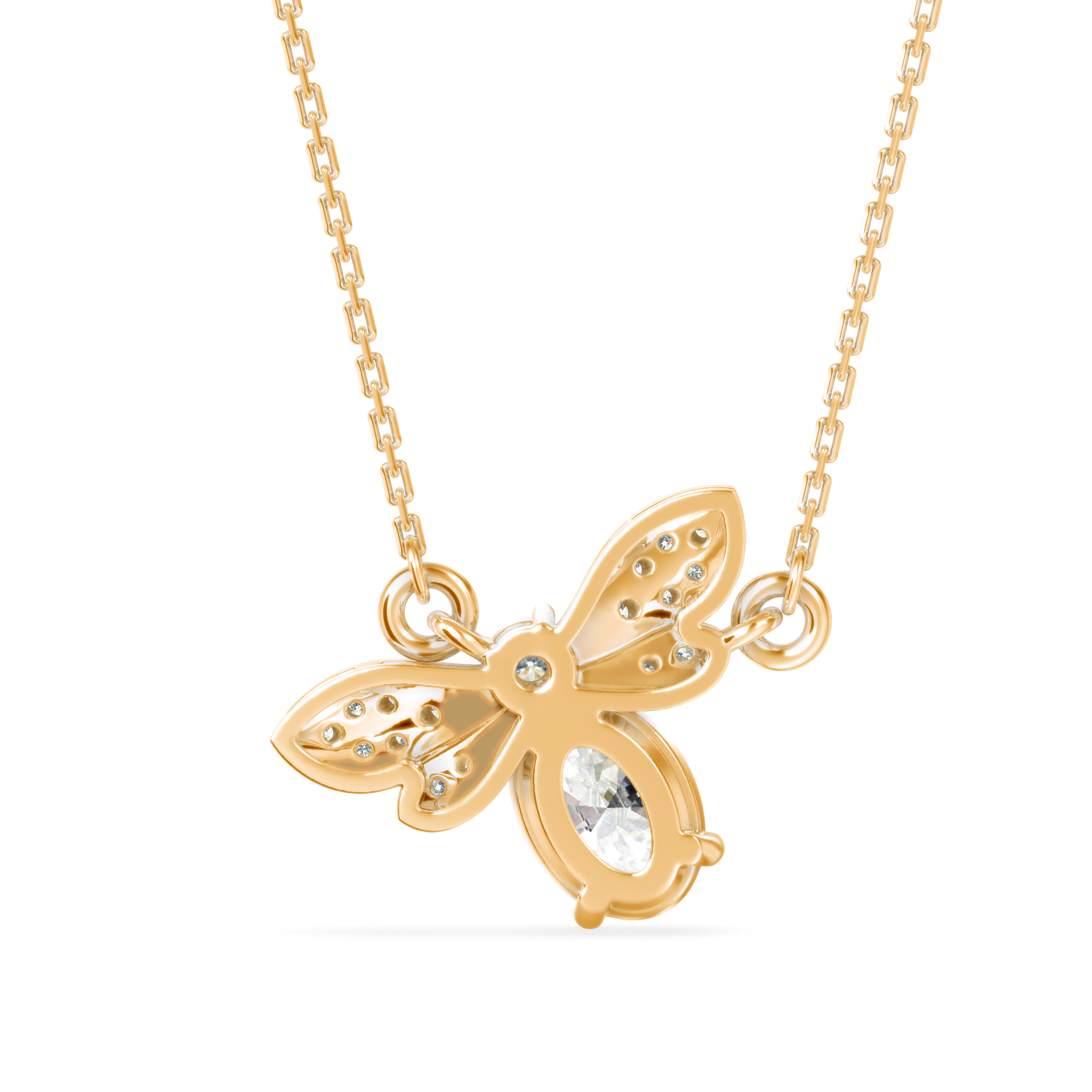 The Queen Bee 0.85ct Lab-Grown Diamond Pendant Necklace 18K Yellow with VVS/VS - 4