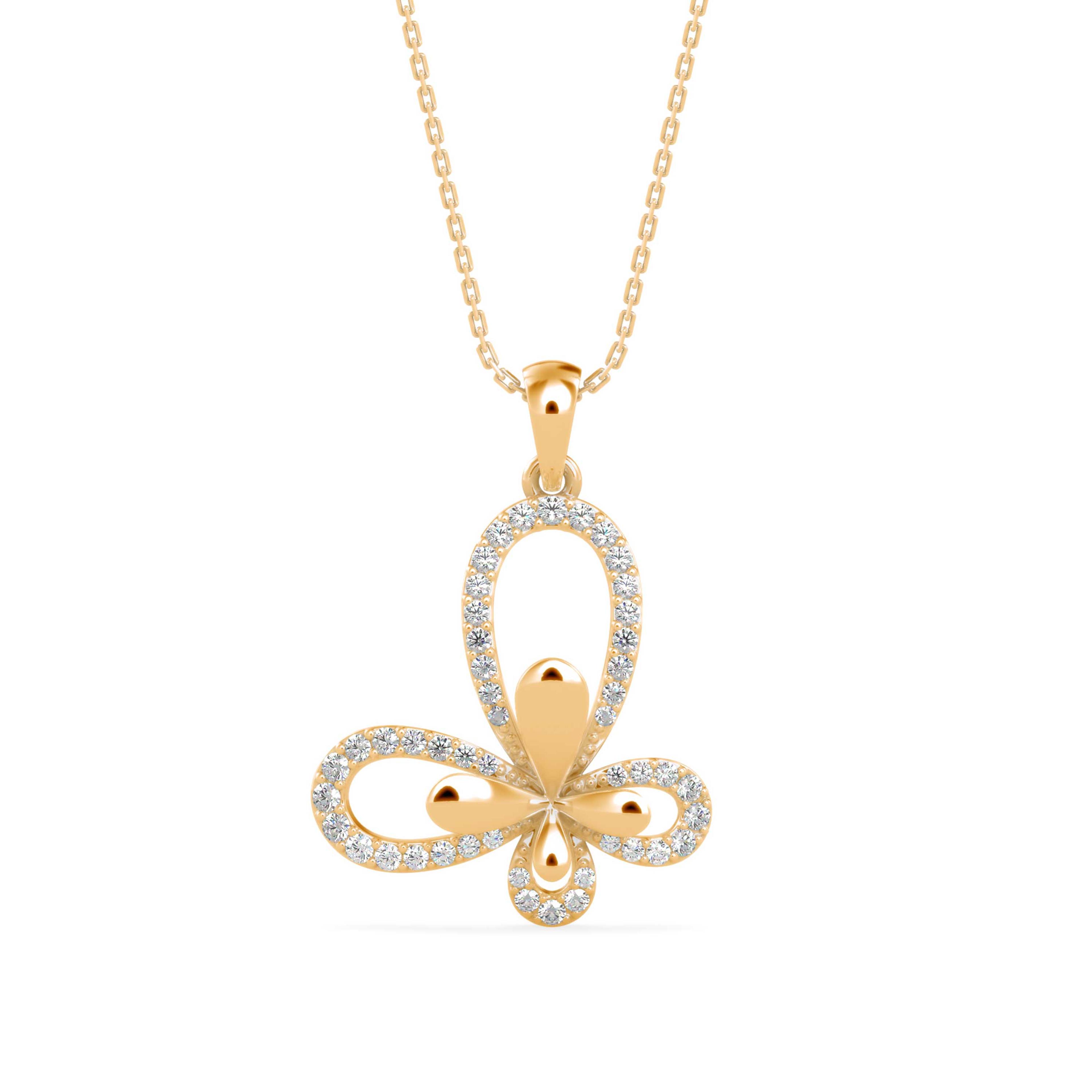 The Papillon 0.32ct Lab-Grown Diamond Butterfly Pendant 18K Yellow with VVS/VS - 3
