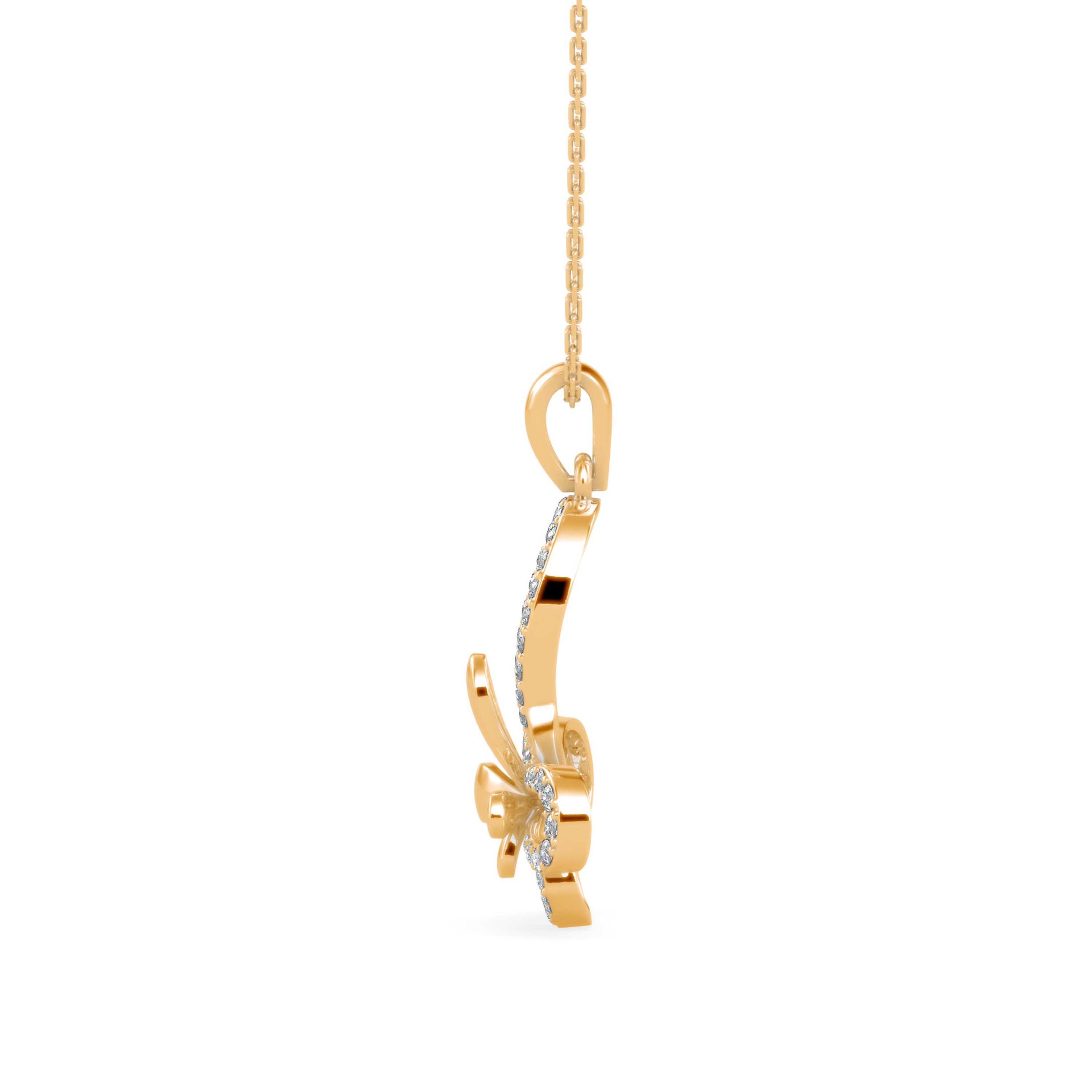 The Papillon 0.32ct Lab-Grown Diamond Butterfly Pendant 18K Yellow with VVS/VS video 1