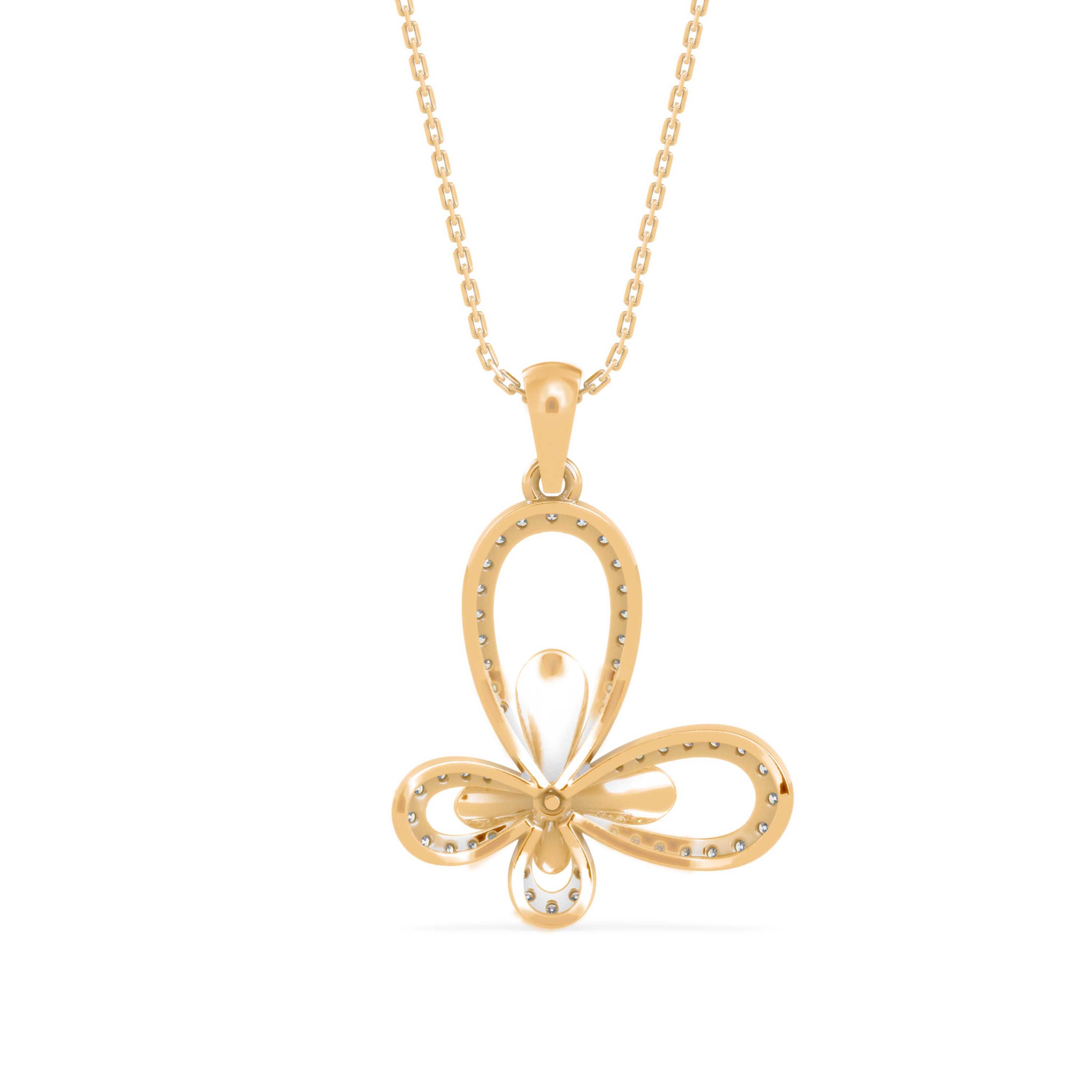 The Papillon 0.32ct Lab-Grown Diamond Butterfly Pendant 18K Yellow with VVS/VS - 4