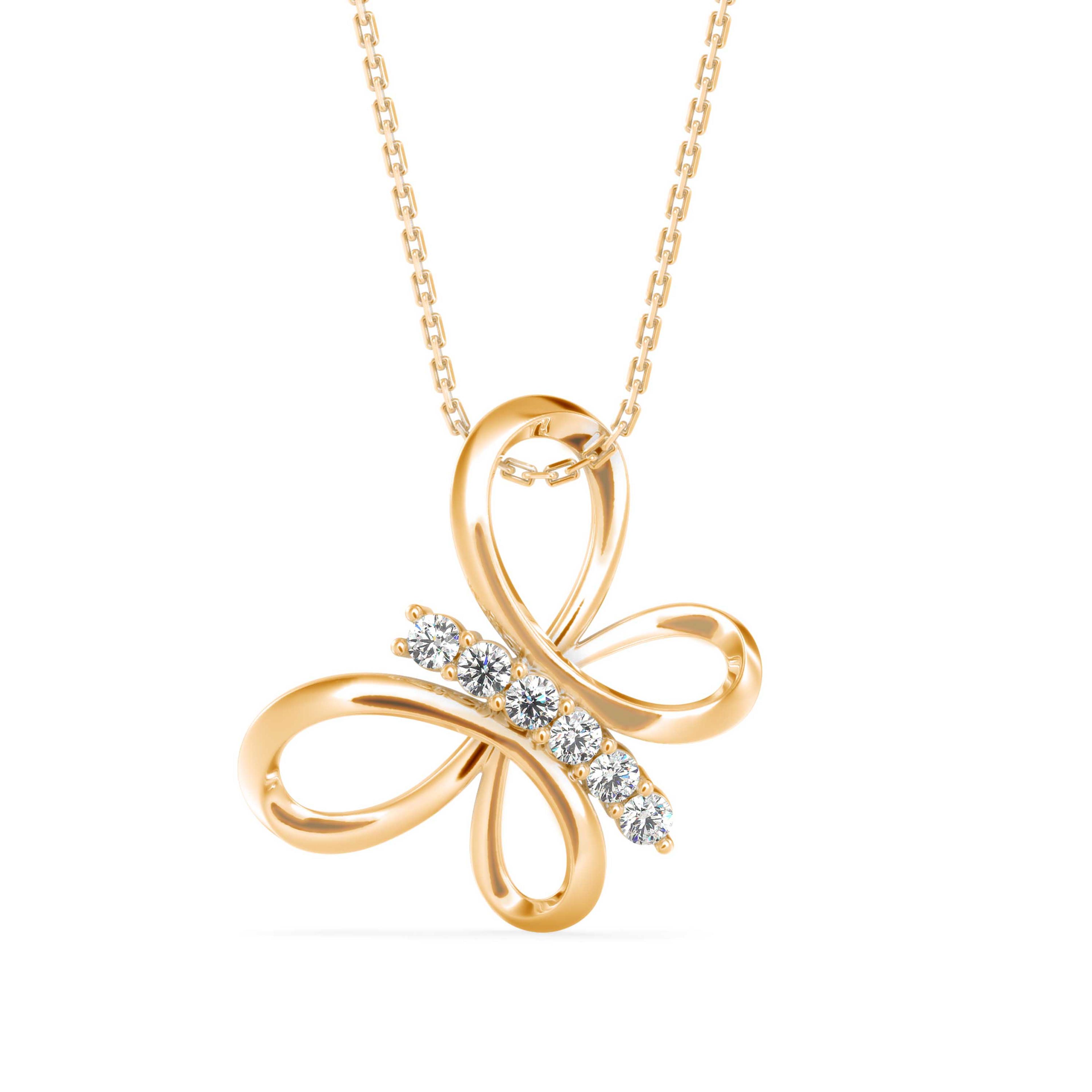 The Serenade 0.20ct Lab-Grown Diamond Butterfly Pendant 18K Yellow video 1