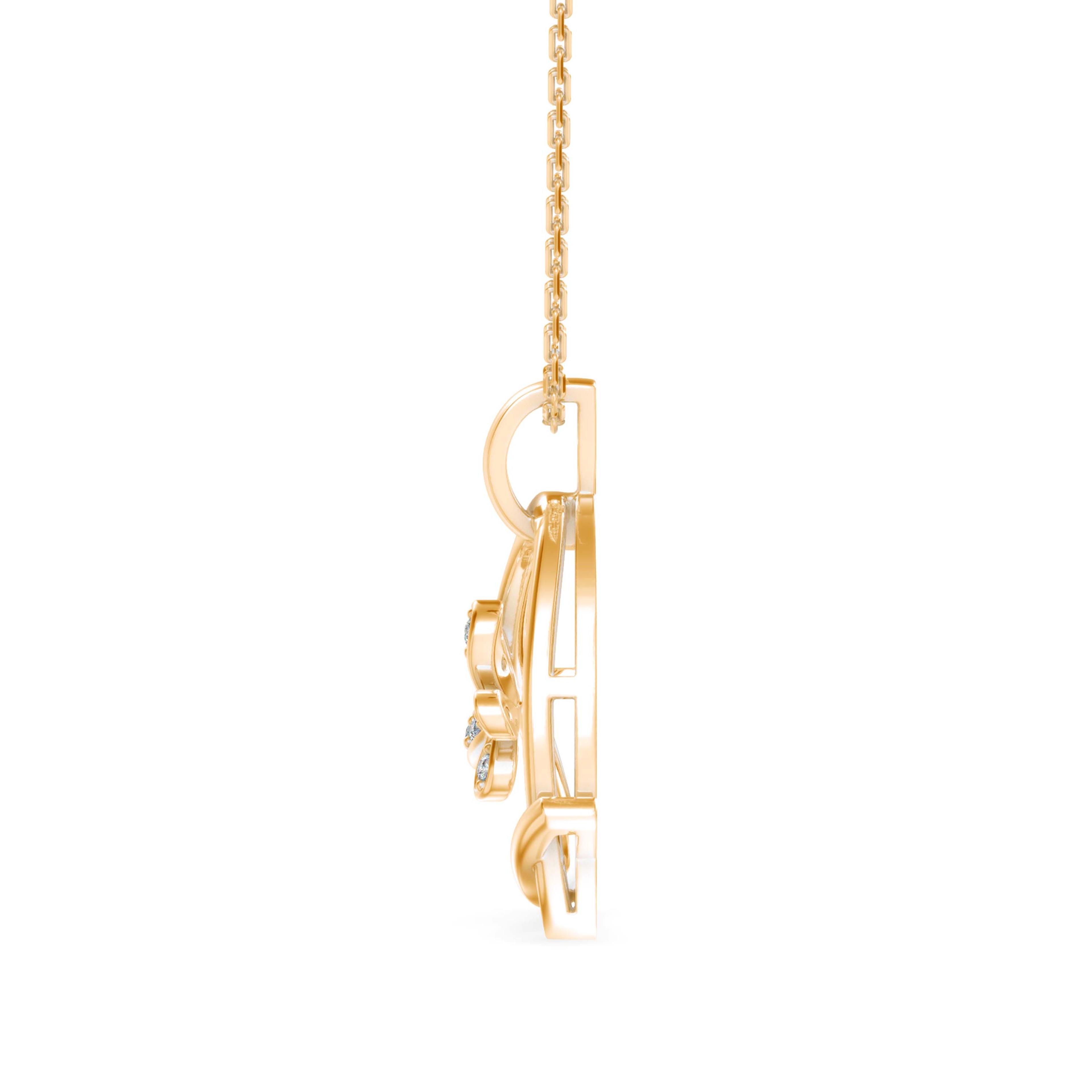 The Fluttering Heart 0.05ct Lab-Grown Diamond Pendant 18K Yellow - 4
