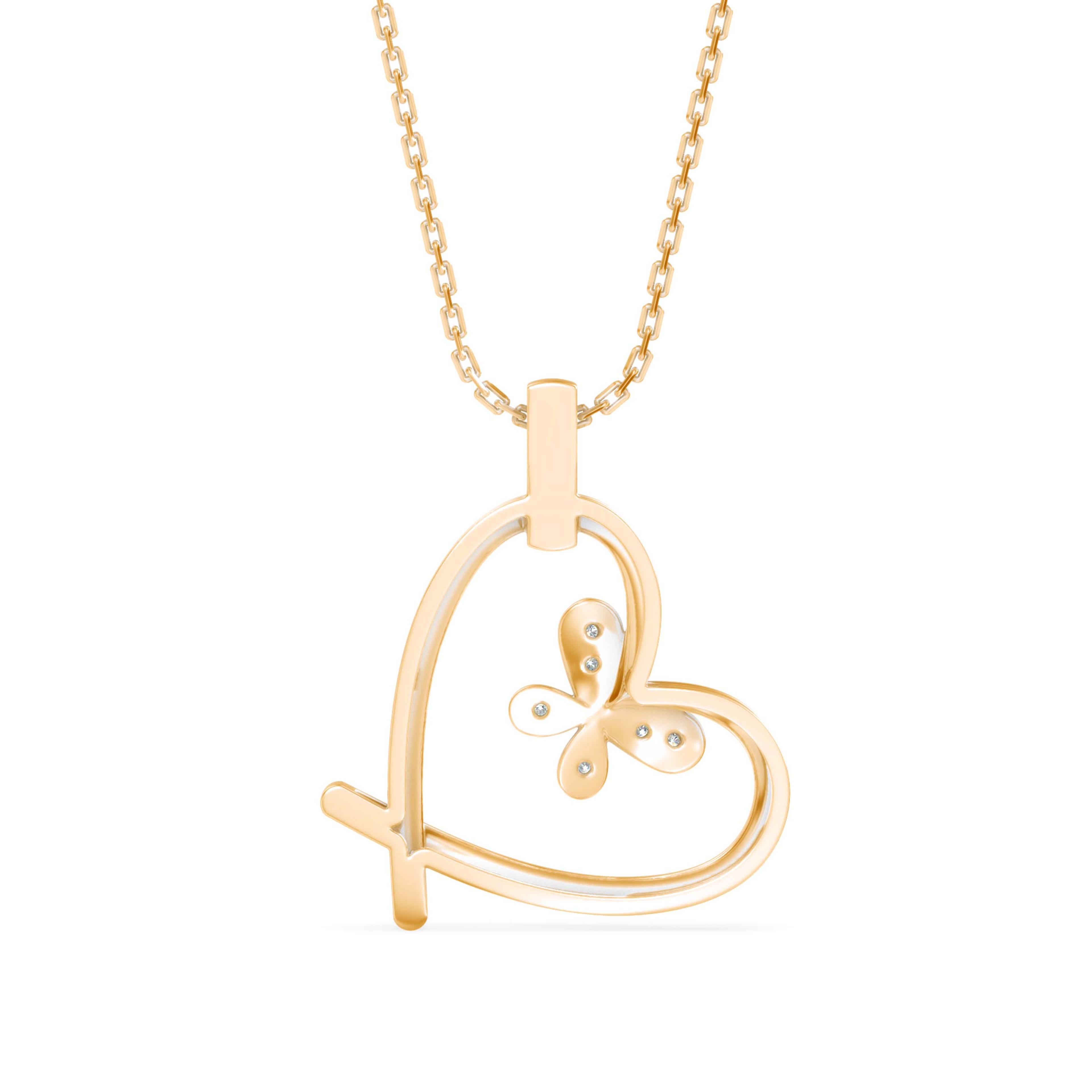 The Fluttering Heart 0.05ct Lab-Grown Diamond Pendant 18K Yellow - 5