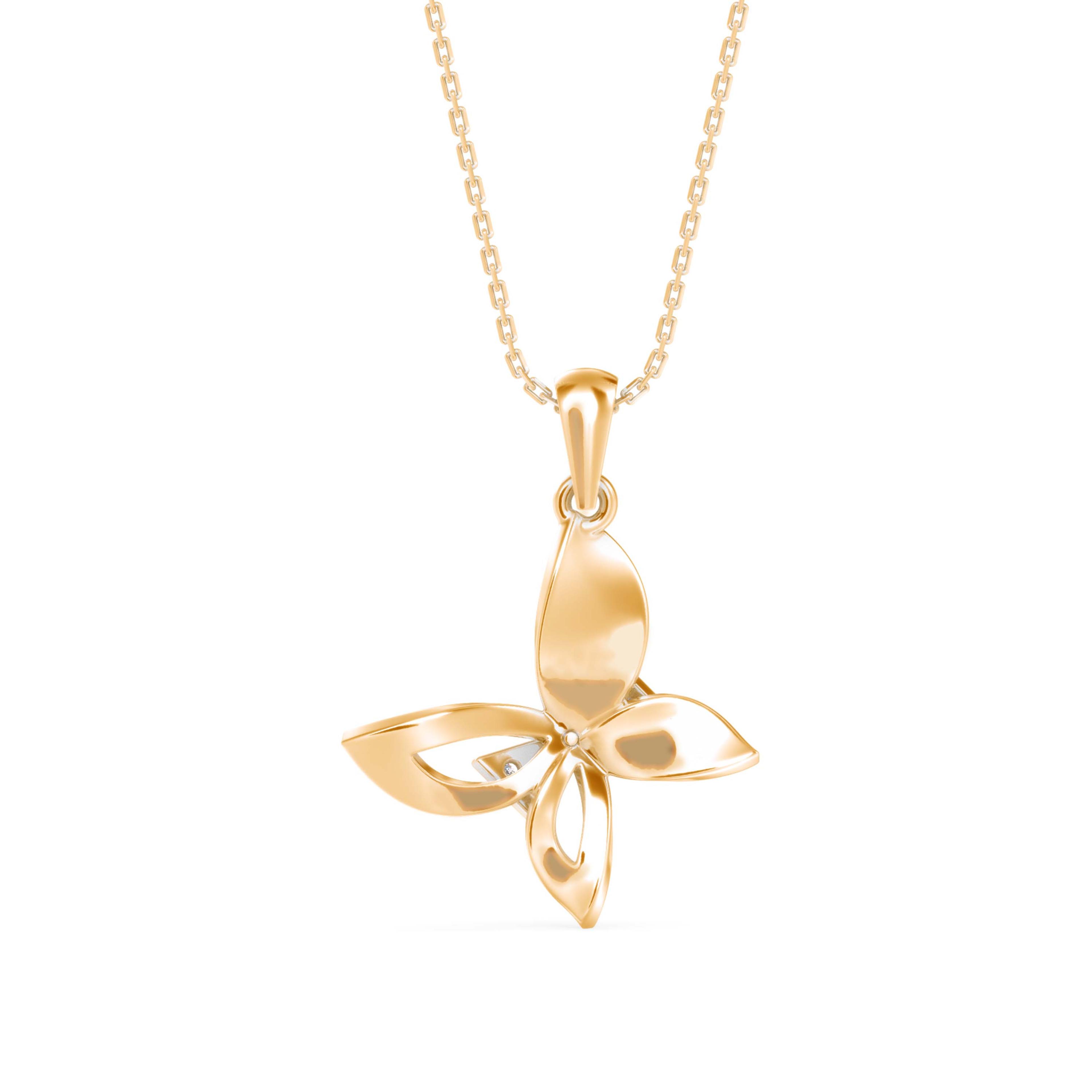 The Zephyr Butterfly 0.10ct Lab-Grown Diamond Pendant 18K Yellow with VVS/VS - 3